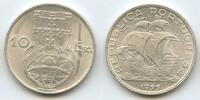 Portugal 10 Escudos Silber H0341 - Segelschiff Boat, sailing ship -