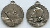 Frankreich Bronzemedaille versilbert G11215 - Auf die Jungfernfahrt der France von Le Havre nach New York -