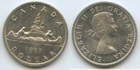 Kanada One Dollar Silber GS1104 - Kanu Boot Queen Elizabath II. Canada -
