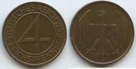 4 Reichspfennig 1932 G Karlsruhe Deutsches Reich Weimar G10321 - Brüningtaler Germany Vorzüglich +