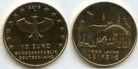Deutschland 10 Euro vergoldet S0227 - 1000 Jahre Leipzig BRD -
