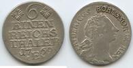 Brandenburg-Preußen ⅙ Reichsthaler Silber M#5990 - RAR Friedrich II der Große 1740-1786 German states -