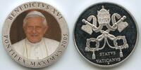 Vatikan Italien-Kirchenstaat Rom Medaille Color PA192 - Papst Benedikt XVI. Pontifex Maximus -