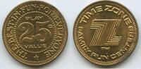 Vereinigten Staaten von Amerika Kalifornien Spielmarke 25 Cents Play Token Casinomarke G13366 - Time Zone Family Fun Centers Mountain View California -
