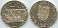 Norwegen Norge 5 Ecu Medaille PA803 - 925 Years of Bergen Brygge 1070-1995 - Hanse Tyske Bryggen Hansa -