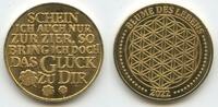 Glücksbringer Blume des Lebens Glücksbringer Glücksmünze Neujahrsmünze L2726 - Schein ich auch nur zur Zier, so bring ich doch das Glück zu Dir -