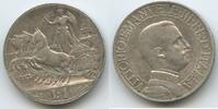 Italien Königreich 1 Lira Silber M#3238 - Quadriga with standing female - Victor Emmanuel III. 1900-1946 Italy -