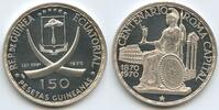150 Pesetas Guineanas Silber 1970 Äquatorialguinea Republik GS950 - Centenary of Rome Capital 1870-1970 - Elefantenzähne Equatorial Guinea Polier...
