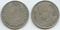 10 Piastres (10 Qirsh) Silber AH1358-1939 Ägypten M#5780 - King Farouk 1936-1952 Egypt Sehr schön, Randfehler