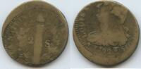 2 Sols 1792 W Lille Frankreich Franz. Verfassung G8485 - Constitutional Monarchy France Schön, stark Dezentriert