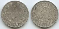 2 Markkaa Silber 1874 S Finnland H0580 - Alexander II. 1855-1881 Finland Sehr Schön