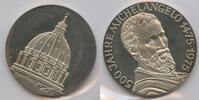 Italien Silbermedaille GY476 - 500 Jahre Michelangelo 1475-1975 - Basilika St. Peter in Rom -