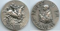Vatikan Italien-Kirchenstaat Rom Roma Große Silbermedaille Papst Paul VI. 1963-1978 M#8703 - Büste des Pontifex mit Prozessionskreuz -