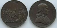 Vatikan Italien-Kirchenstaat Rom Roma Große Bronzemedaille Papst Leo XII. 1823-1829 M#8715 - Auf das Heilige Jahr - Öffnung der Heiligen Pforte. -