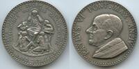 Vatikan Italien-Kirchenstaat Roma Große Silbermedaille Papst Paul VI. 1963-1978 M#8728 - UNO-Vollversammlung - Einsatz für die Völkerverständigung -