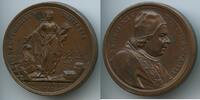Vatikan Italien-Kirchenstaat Bronzemedaille Papst Benedikt XIV. 1740-1758 M3751 - Zur Erinnerung an die Gründung des Freihafens in Civitavecchia -