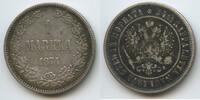 1 Markka Silber 1874 S Finnland G2138 - Alexander II. 1855-1881 Finland Sehr schön, Patina