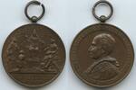 Vatikan Italien-Kirchenstaat Roma Bronzemedaille Papst Leo XIII. 1878-1903 M#8762 - Zur Feier des Beginns des 25. Pontifikatsjahres -