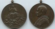 Vatikan Italien-Kirchenstaat Roma Bronzemedaille Papst Leo XIII. 1878-1903 M#8763 - Zur Feier des neuen Jahrhunderts -
