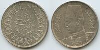 Ägypten 20 Piastres Silber K133 - SEHR RAR Farouk I. 1936-1952 Egypt Britisches Protectorat -