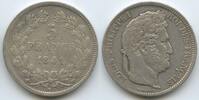 5 Francs Silber 1841 W Lille Frankreich GS818 - Louis-Philippe I. 1830-1848 France Sehr schön