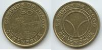 Spanien Teneriffa Spielmarke 50 Pesetas Casinomarke G10936 - Palmen & Haus - Casinos de Juego de Tenerife Spain -