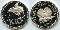 Papua Neuguinea 10 Kina Silber M#2051 - Flying Bird of Paradise - Elizabeth II. Papua New Guinea -