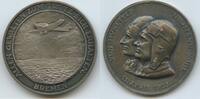 Silbermedaille 13. April 1928 Deutsches Reich Weimar GX573 - Bremen - Europa-Amerikaflug - Freiherr von Hünefeld, Hermann Köhl Vorzüglich, Patina