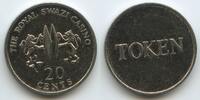 Swaziland 20 Cents Casino Token G10662 - The Royal Swazi Casino - Monetary Authority of Swasiland -