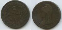 2 Decimes 1795 An4 A Paris Frankreich G1863 - RAR Directoire 1795-1799 Schön
