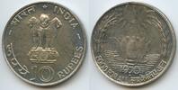 Indien Republik 10 Rupees Silber GS990 - Lotus Food for all FAO India -