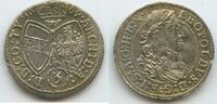 RDR Österreich Hall in Tirol 3 Kreuzer Silber H8341 - Leopold I. 1658-1705 -
