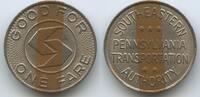 Vereinigten Staaten von Amerika Good for One Fare Token Jeton Wertmarke M#7523 - Southeastern Pennsylvania Transportation Authority USA -