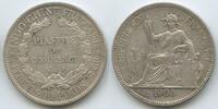 Französisch Indochina 1 Piastre Silber M#8823 - French Indo-china République française -