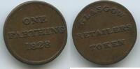 Großbritannien Great Britain United Kingdom One Farthing Token Wertmarke, Jeton G7785 - Glasgow Retailers Token Schottland -