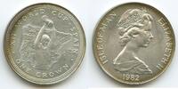 Insel Man - Isle of Man One Crown Silber (1 Crown) G0397 - Fussball WM Spanien XII. World Cup -