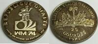 Haiti 25 Gourdes Silber GS725 - Fussball WM Mexiko 1974 -