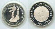 Türkei Republik 500 Lira Silber GS1231 - Fussball WM Spanien 82 World Cup Football -