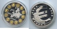 Europe Medaille mit Goldauflage PA153 - Gedenkprägung 10 Jahre Euro 10 ANS YEARS EURO -