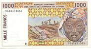 Westafrikanische Staaten Niger 1000 Francs CFA GB294 - Banknote Western African States -