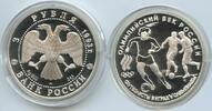 Russland 3 Roubles (3 Rubel) GS130 - Football 1910 The Olympic Century of Russia - Fussball 1 Unze 1OZ -