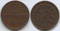 Bayern 1 Pfennig Überprägung Doppelprägung G14346 - Maximilian II. Joseph 1848-1864 Bavaria Overstrike -