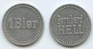 Deutschland Bundesrepublik Bayern Biermarke 1 Liter Wertmarke Bierzeichen GX782 - Festhalle Bernhard Hell 1 Bier Oktoberfest Germany Beer-Token Munich -