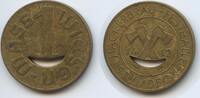 Deutschland Bundesrepublik Bayern Biermarke 1 Wiesen-Mass Hackerbräu GX1068 - Festhalle Stumbeck Oktoberfest Germany Beer-Token Munich -