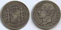 Spanien 2 Pesetas G8902 - Alfonso XII. 1874-1885 Spain -