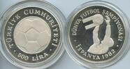 Türkei Republik 500 Lira Silber G0415 - Fussball WM Spanien 82 World Cup Football -