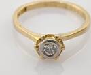 Ringe  Vintage-Ring aus Gold mit Solitär-Diamant | 750 / 3,39g / Gr. 56
