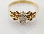 Ringe  Vintage-Diamantring aus Gold im Blütendesign | 585 / 2,43g / Gr. 56