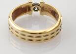 Ringe  Goldener Spannring mit zentralem Brilliant | 585 / 4,9g / Gr. 52