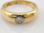 Ringe  Minimalistischer Goldring mit Diamant | 750 / 9,06g / Gr. 60